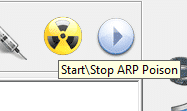 Pored tastera za NAT nalazi se taster 'Start/Stop ARP Poison' pomoću kojeg se aktivira ARP spoofing.